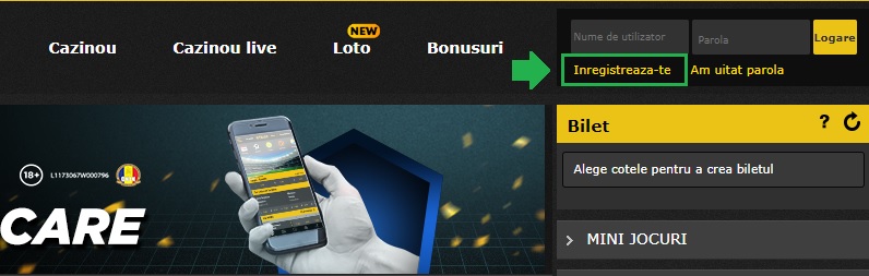 Deschiderea unui cont nou la Efbet Casino