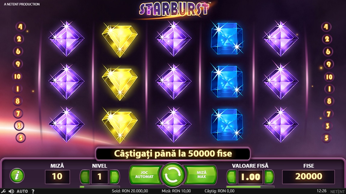 Joacă ruletă și păcănele online - Starburs la cazinoul Sportingbet