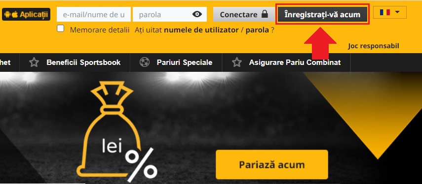 Deschiderea unui cont nou la Betfair Casino